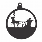 Esfera "Trineo de Santa" - Vector descarganle para corte CNC y grabado laser gratis | Stanser