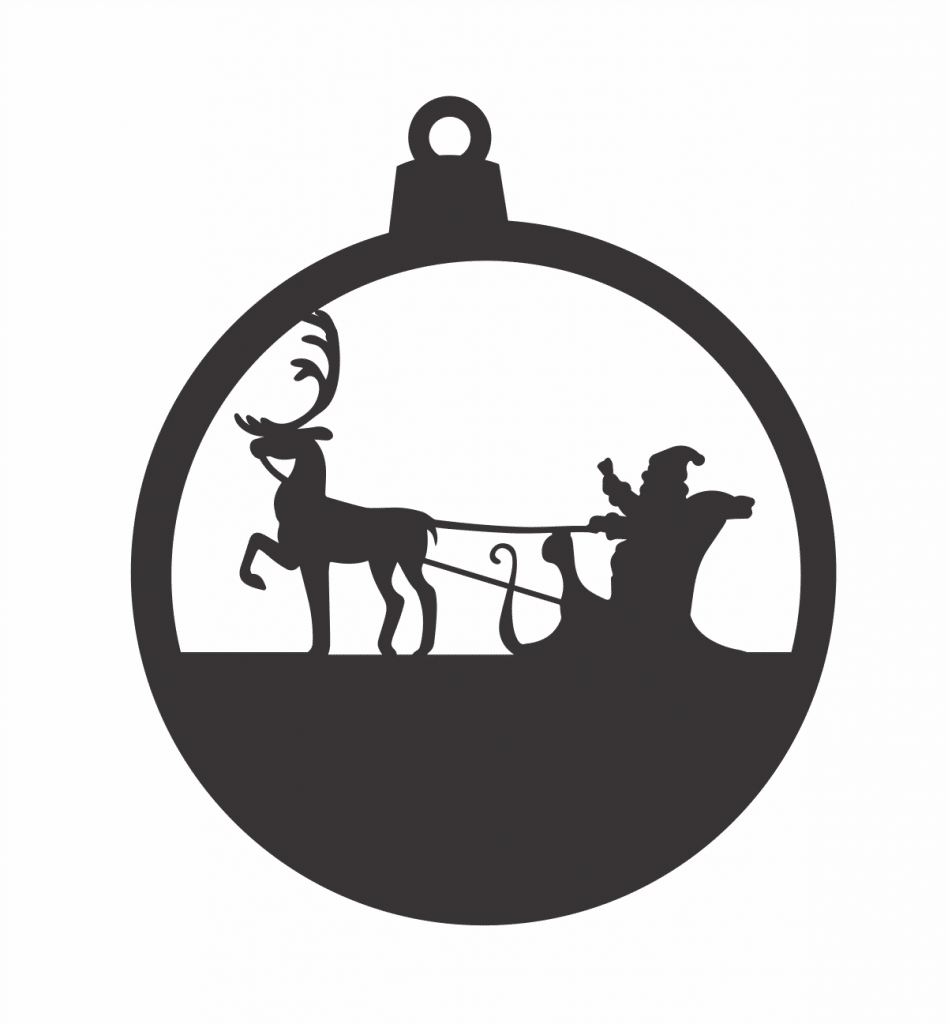 Esfera «Trineo de Santa» — vector para corte CNC
