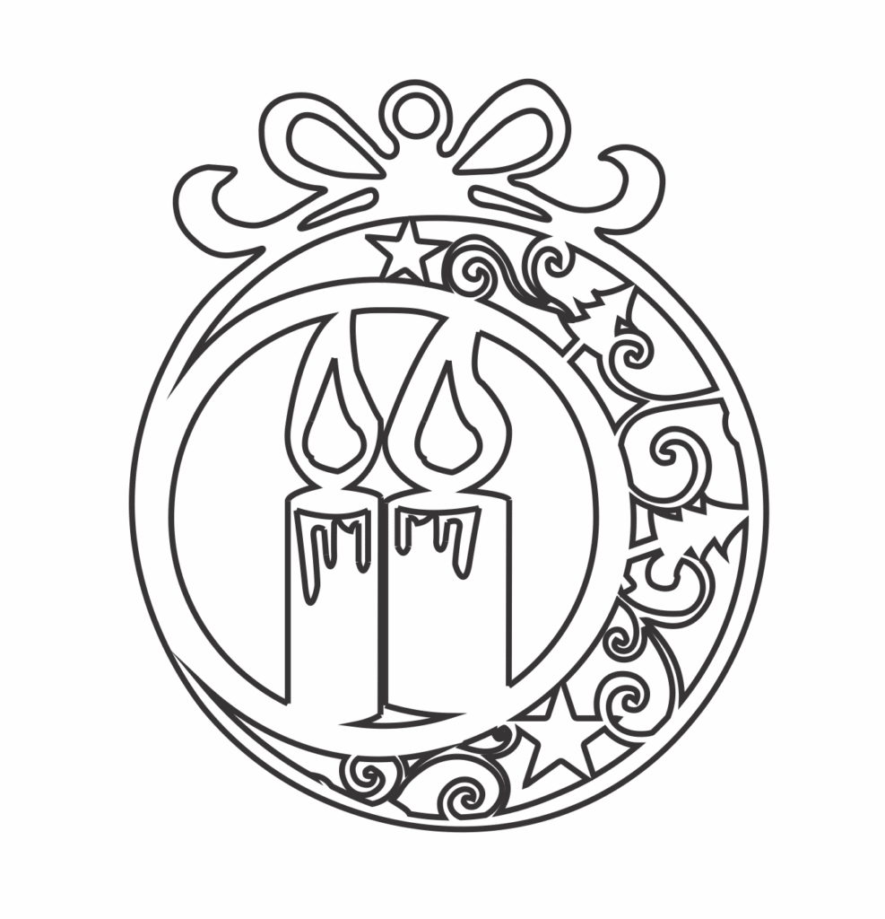 Esfera «Par de velas encendidas» 2 — vector para corte CNC