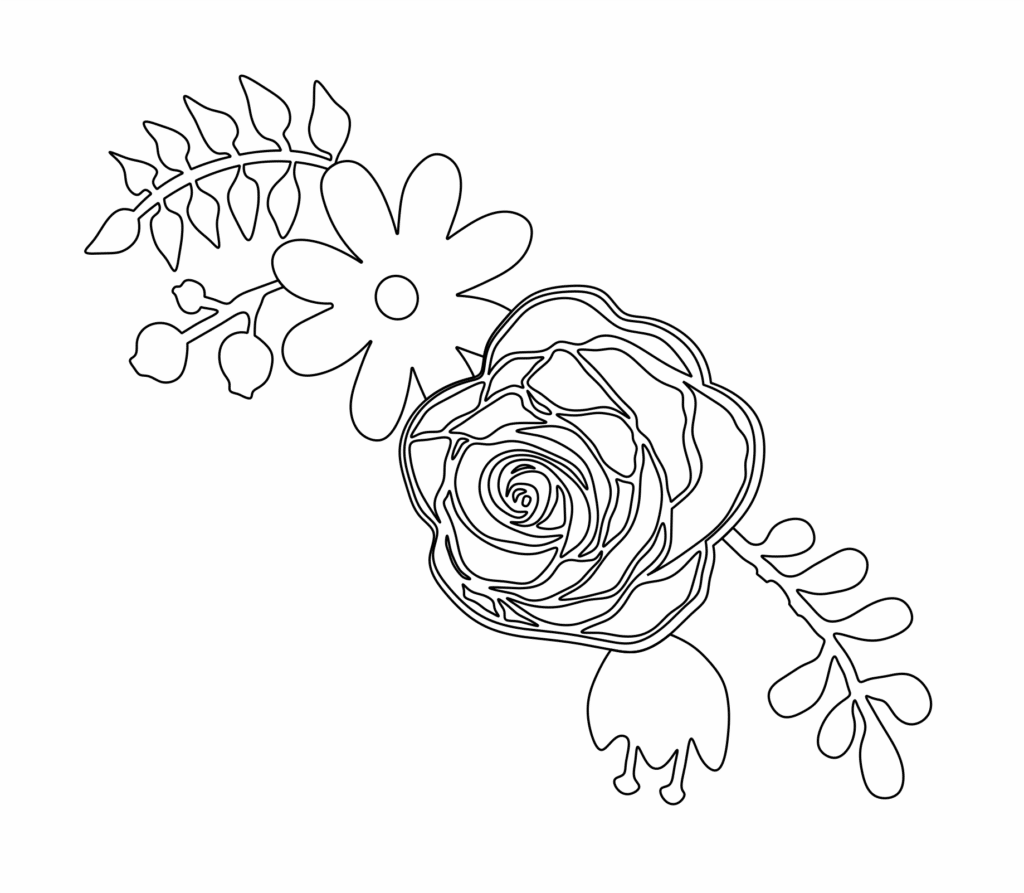 Arreglo de flores — vector para corte CNC