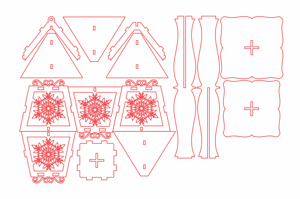 Farol «Copo navideño» — vector para corte CNC