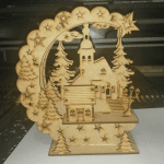Lámpara de paisaje navideño - Vector SVG DXF para Laser CO2 - Descargable gratis | Stanser
