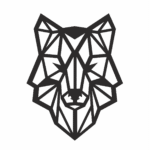 Lobo geométrico de frente - Vector descarganle para corte CNC y grabado laser gratis | Stanser
