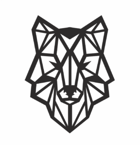 Lobo geométrico de frente