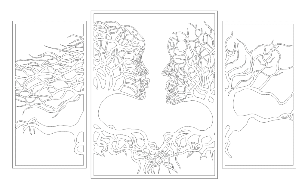 Cuadros «Árboles y rostros» — vector para corte CNC
