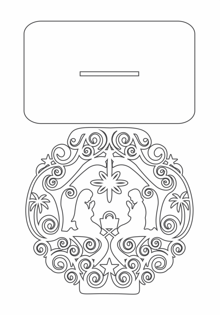 Decoración «Nacimiento con base» — vector para corte CNC