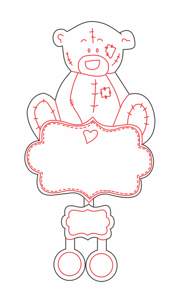 Oso decorativo — vector para corte CNC