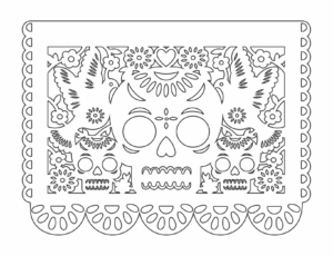 Papel picado «Calaveras y palomas»