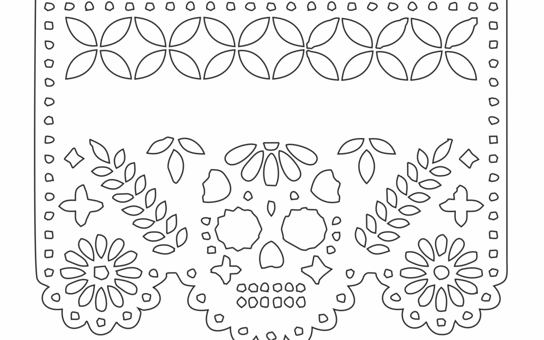 Papel picado «Calaveras y flores»