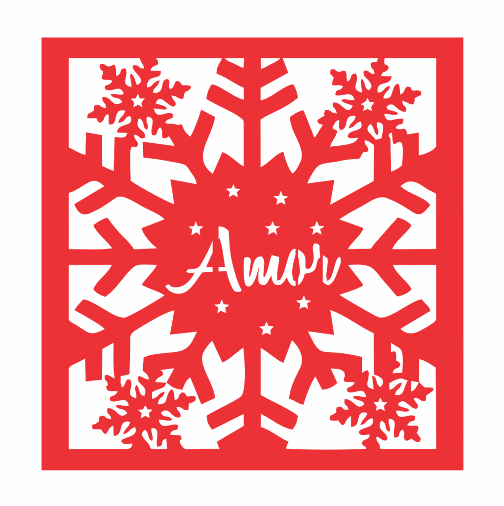 Papel Picado «Amor» — vector para corte CNC