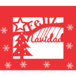 Papel picado "Feliz Navidad" - Vector descarganle para corte CNC y grabado laser gratis | Stanser