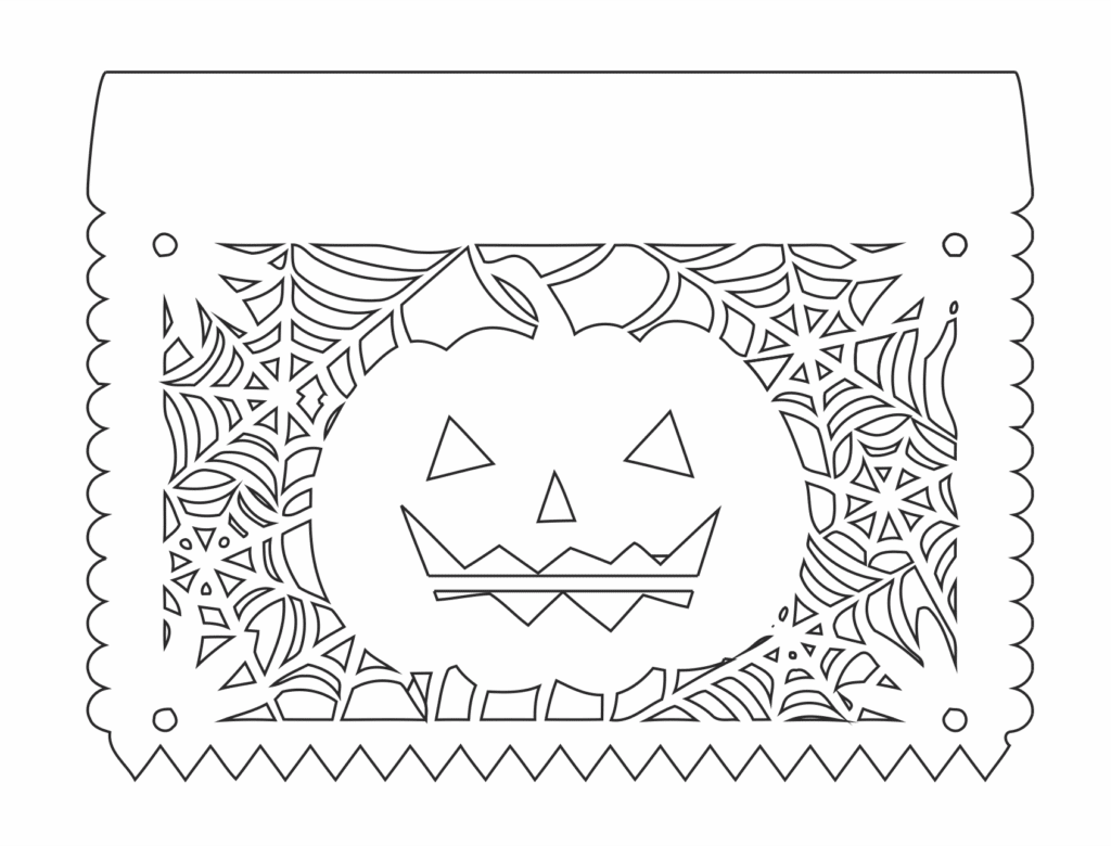 Papel picado «Calabaza» — vector para corte CNC