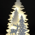 Lámpara "Pinos y venado" - Vector SVG DXF para Laser CO2 - Descargable gratis | Stanser