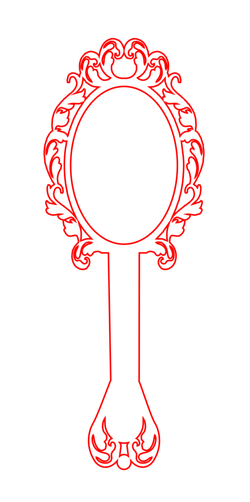 Marco para espejo de mano — vector para corte CNC