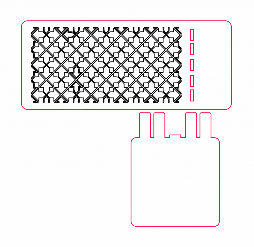 Portacelular de trama calada — vector para corte CNC