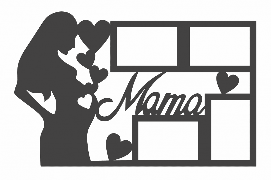Marco «Mamá embarazada» — vector para corte CNC