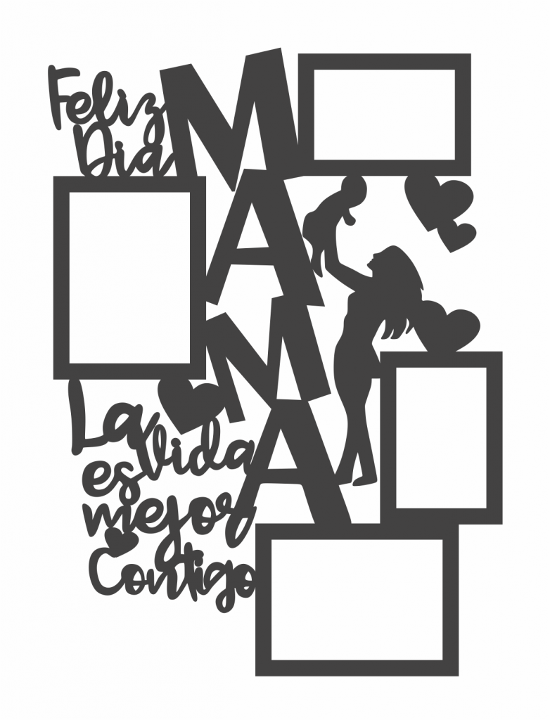 Marco «La vida es mejor contigo» — vector para corte CNC