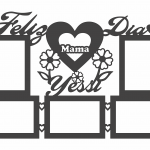 Marco "Feliz día Mamá" (5 fotos) - Vector SVG DXF para Laser CO2 - Descargable gratis | Stanser