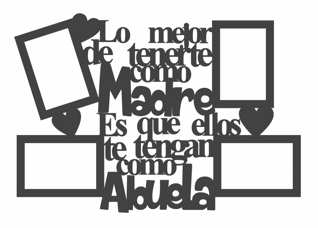 Marco «La mejor madre y abuela» (4 fotos) — vector para corte CNC