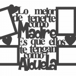 Marco "La mejor madre y abuela" (4 fotos) - Vector SVG DXF para Laser CO2 - Descargable gratis | Stanser