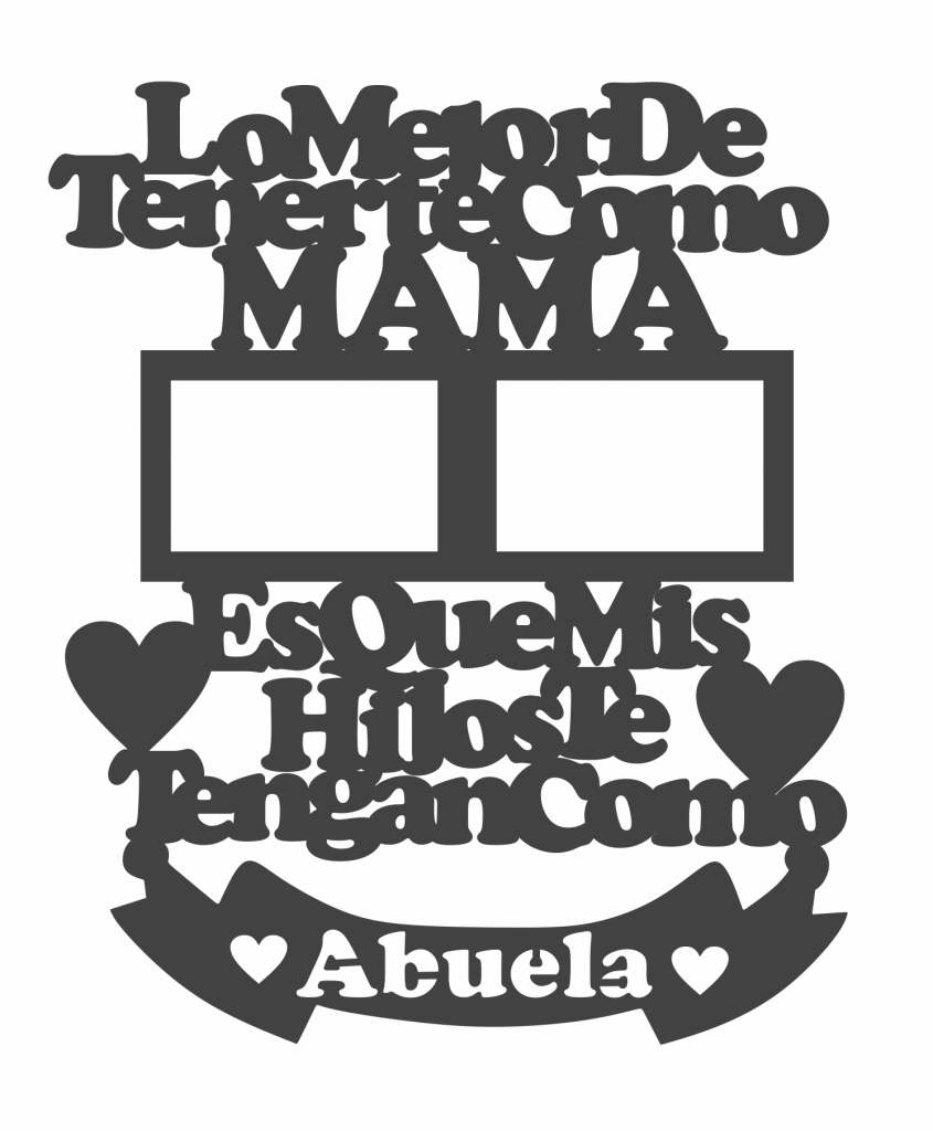 Marco «Mamá y Abuela» (2 fotos) — vector para corte CNC