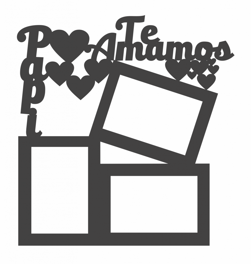 Marco «Papi te amamos» — vector para corte CNC