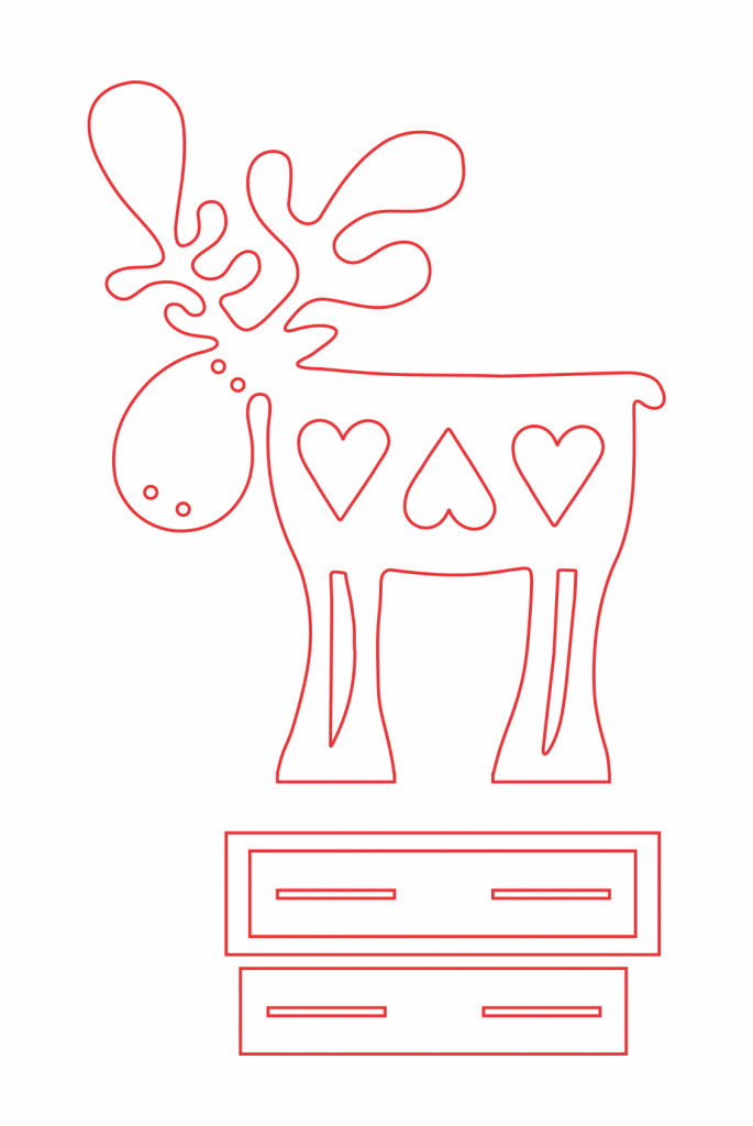 Reno decorativo «Corazones» — vector para corte CNC