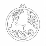 Esfera "Reno en la nieve" - Vector descarganle para corte CNC y grabado laser gratis | Stanser