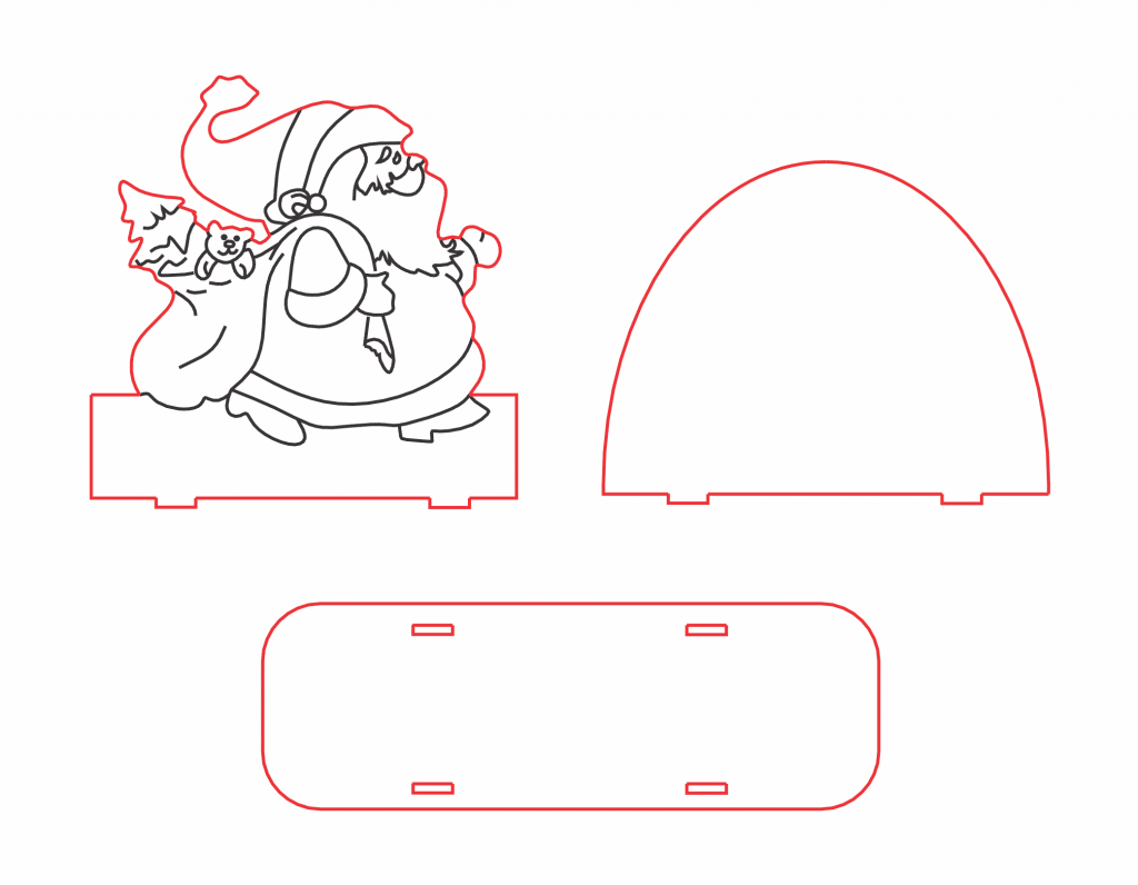 Servilletero «Entrega de regalos» — vector para corte CNC