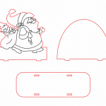 Servilletero "Entrega de regalos" - Vector descarganle para corte CNC y grabado laser gratis | Stanser