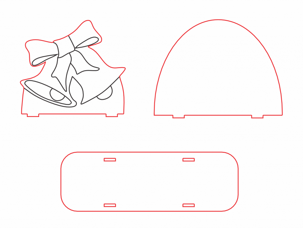 Servilletero «Campanas» — vector para corte CNC