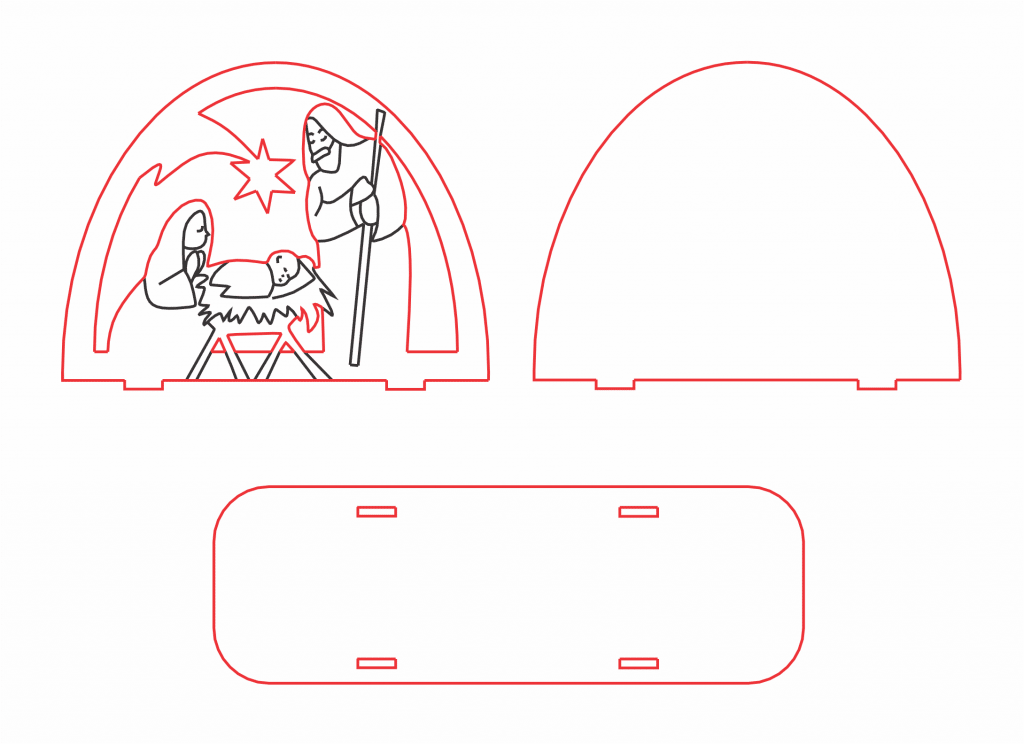 Servilletero «Nacimiento» — vector para corte CNC