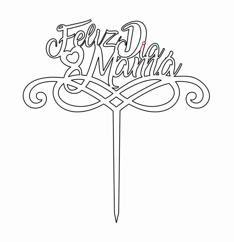 Topper «Feliz día Mamá» — vector para corte CNC