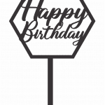 Topper hexagonal "Brithday" - Vector descarganle para corte CNC y grabado laser gratis | Stanser