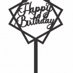 Topper HBD "Cuadrados" - Vector descarganle para corte CNC y grabado laser gratis | Stanser