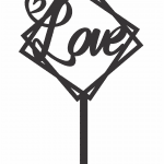 Topper "Love" - Vector descarganle para corte CNC y grabado laser gratis | Stanser
