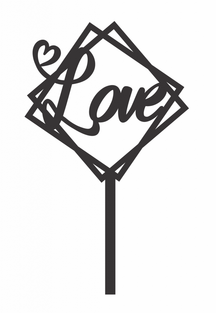 Topper «Love» — vector para corte CNC