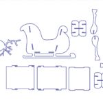 Trineo con renos 3D - Vector descarganle para corte CNC y grabado laser gratis | Stanser