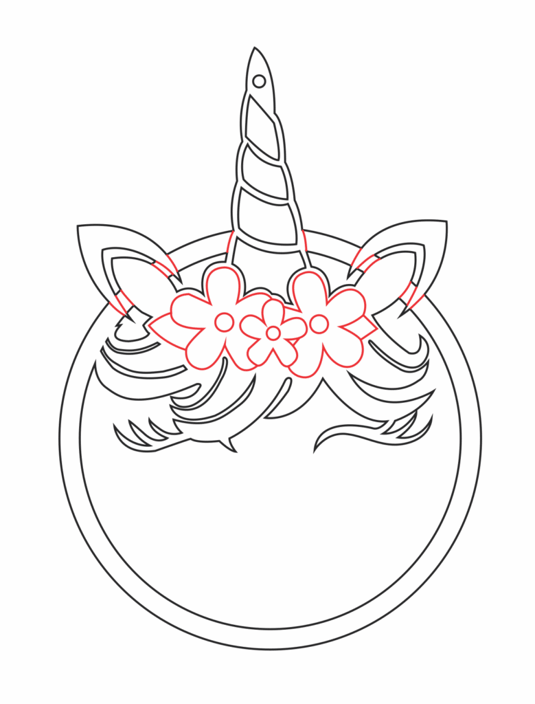 Esfera de unicornio — vector para corte CNC