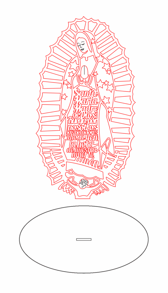 Virgen (22x11cm) — vector para corte CNC