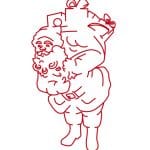 Santa con regalos - Vector descarganle para corte CNC y grabado laser gratis | Stanser