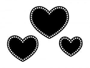 Bases troqueladas de corazón para tejer
