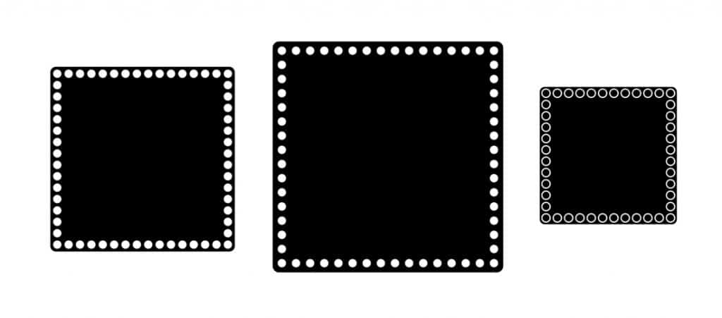 Bases cuadradas troqueladas para tejer — vector para corte CNC