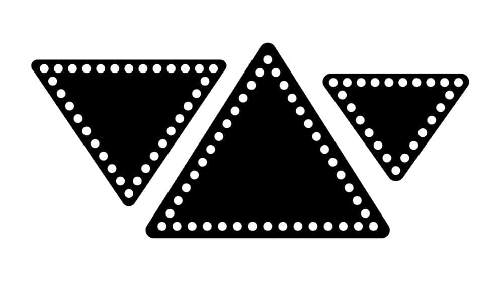 Bases triangulares troqueladas para tejer