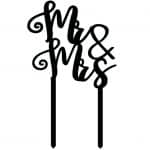 Topper "Mrs & Mr" - Vector descarganle para corte CNC y grabado laser gratis | Stanser