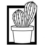 Cuadro con cactus 1 - Vector descarganle para corte CNC y grabado laser gratis | Stanser
