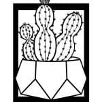 Cuadro con cactus 4 - Vector descarganle para corte CNC y grabado laser gratis | Stanser