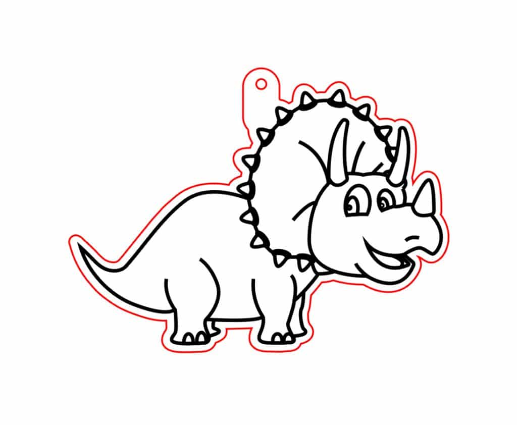 Adorno colgante de dinosaurio 2 — vector para corte CNC