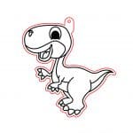 Adorno colgante de dinosaurio 5 - Vector descarganle para corte CNC y grabado laser gratis | Stanser