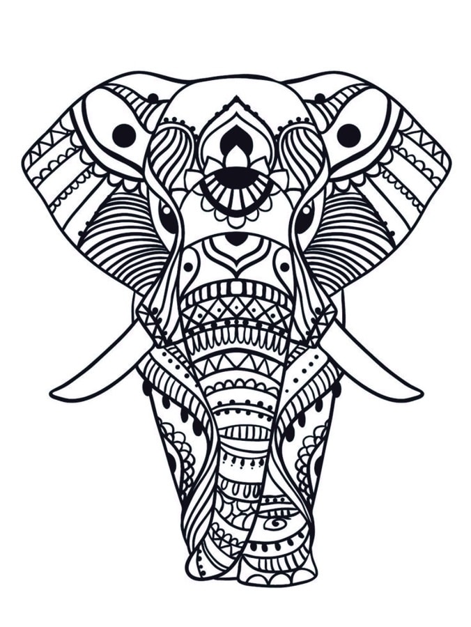 Mandalas Para Colorear De Elefantes
